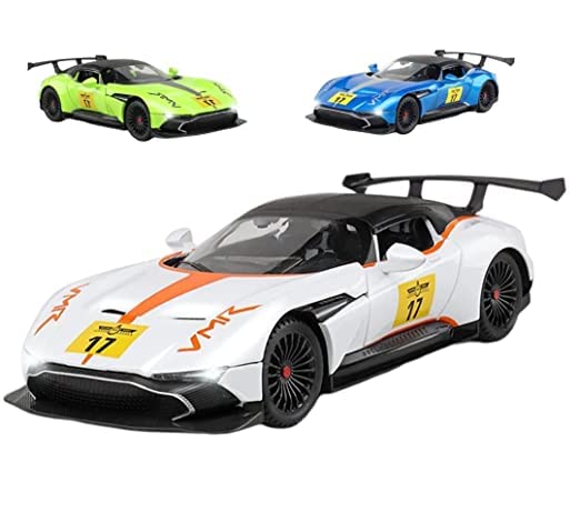 CLUBX Scale 1:22 Aston Martin Sport - Blue Alloy Diecast Pullback Metal Car Toy with Sound Light & Opening Doors - Great Gift Toy for Kids (Astton Marttin)