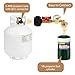 Propane Refill Adapter with Valve and Gauge Upgraded QCC1 Propane Refill Elbow Adapter Compatible with 5-40 LB Propane Tank Propane Refill Adapter 90 Degrees l Shape for Camping Grill (1 pc)