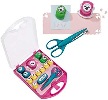 Crelando 14 Piece Set Craft Paper Border Punch Set (Pink)