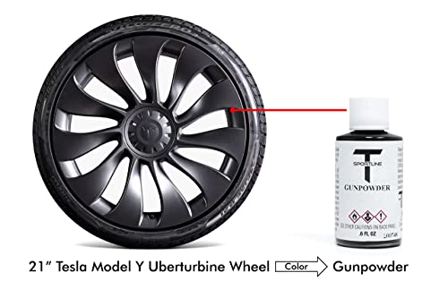 T Sportline Tesla Wheel Touch Up Paint For Gunpowder Gray (Satin) 20” Model 3 Uberturbine/Sport/Zero G, 21” Model Y Uberturbine/Performance, 21” Model S Arachnid, 22” Model X Turbine Wheel/Rim #TOP1