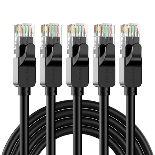 JARNHNG Cat6 LAN Kabel Netzwerkkabel 2m 5er Set UTP 26AWG 500MHz mit RJ45 Steckern - F&uuml;r Gaming, E-Sports & B&uuml;ro, Cat.6