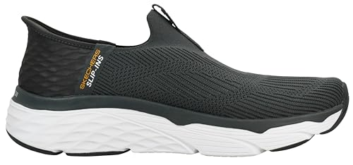 Skechers Men's Max Cushioning Elite Advantageous Slip-On Sneaker, Charcoal/Orange, 11.5 M US