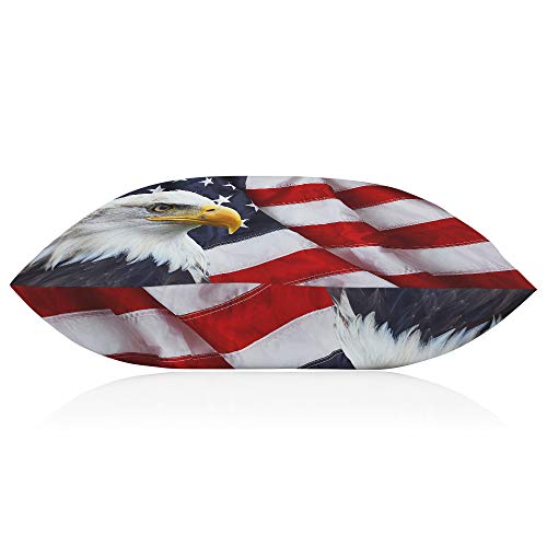 Ekobla Throw Pillow Cover American Flag Eagle Big Animal Usa Flag Happy Independence Day 4Th Of July Decor Lumbar Pillow Case Cushion For Sofa Couch Bed Standard Queen Size 20X30 Inch #TOP5