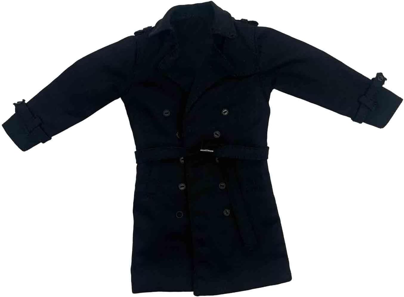 Generic 1/6 Trench Coat for 12in Doll Models, Clothing Accessory , Black