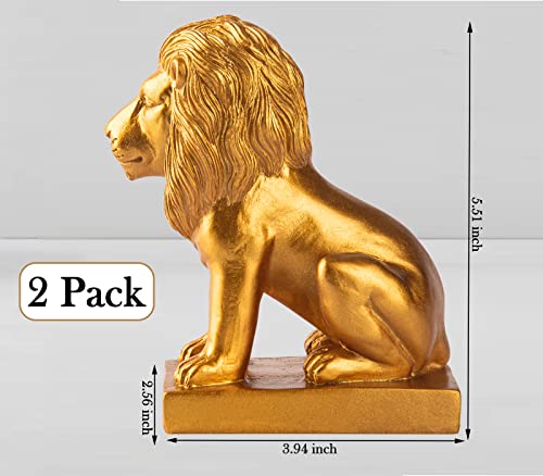 Lion Book Ends For Home Decorative 2 Golden Bookends Bookcase Decoration Book Ends To Hold Books Heavy Duty Bookends For Shelves Vintage Antiq Nonskid Shelves #TOP3