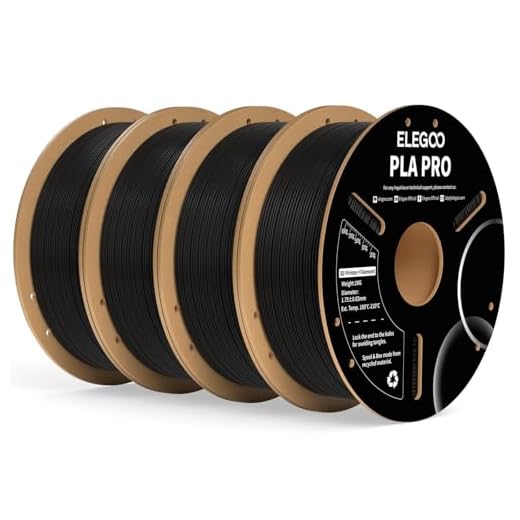 ⚡ ELEGOO PLA PRO Filament 1.75mm Black 4KG, 30-250mm/s Printing Speed Improved Rigidity 3D Printer Filament Dimensional Accuracy +/- 0.02mm, 4pcs 1kg Spool (2.2lbs)