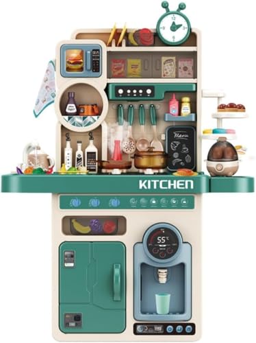 DrivExキッチン おもちゃ 子供用キッチンおもちゃ ごっこ遊びキッチン用品セット 男の子と女の子の赤ちゃん 誕生日プレゼント クリスマスプレゼント 新年の贈り物 (グリーン,99cmスプレー)