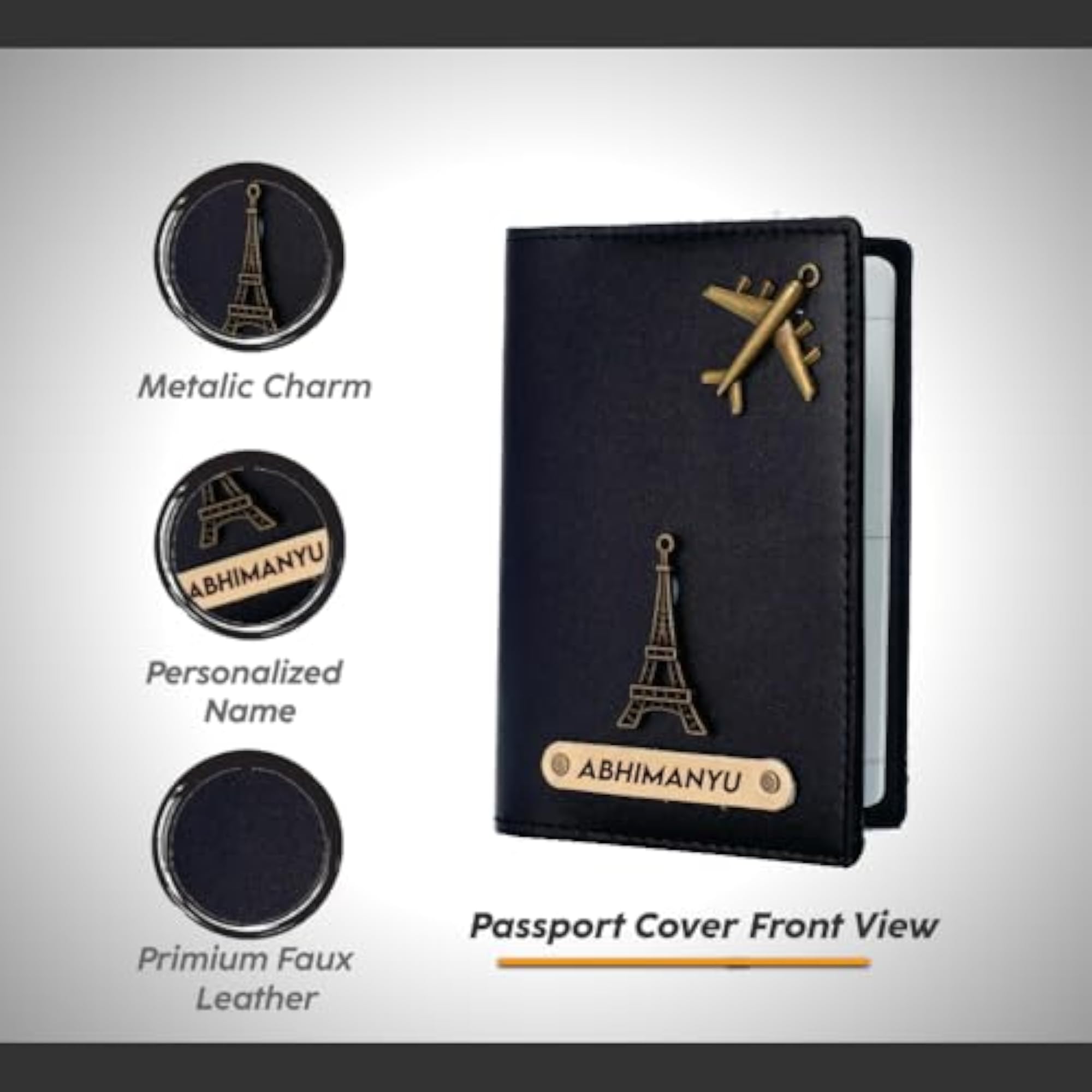 Faux Vegan Leather Customized Passport Cover for Travel