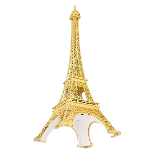 Changor LED Eiffel Tower Lamp, LED Tower Model Zinc Alloy Exquisite Carving Light Up France Tower Ornament Home Decor Elegant Eye Catching Europe (Gold Plated)