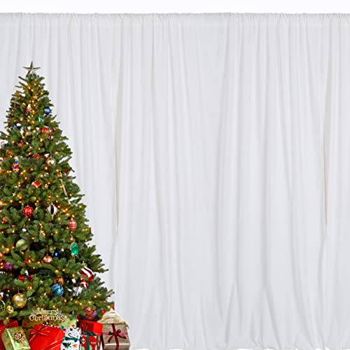 Wedding Backdrop White Backdrop Christmas Autumn Polyester Curtains 10x8ft Fall Wedding Arch Kit Arrangement Swag Curtain for Ceremony Reception Backdrop Decoration