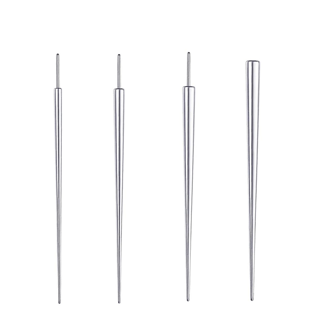 MKVZIYE Kit 4 Broches D'Insertion Coniques Acier Chirurgical 316L – Outil Piercing Oreille, Nez, Lèvre, Nombril, Langue