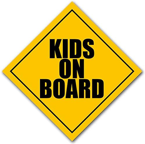 Magnetic Kids On Board Caution Sign Shaped Magnet (Safety Children in Vehicle Drive Cars, Trucks, Busses (5 x 5 inch) image 2