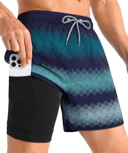 Calção De Banho Izod Masculino | Com Forro Confortável | UPF50 | Secagem Rápida | Elástico 4 Direções | 15cm