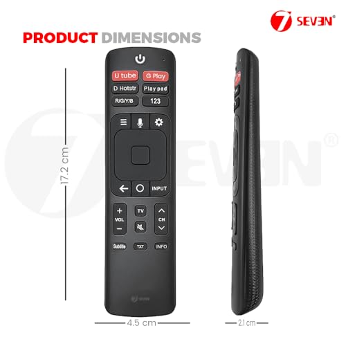 Image of 7SEVEN Compatible of Vu Tv Remote Original Model ERF3L69V Suitable for Smart Android 4K FHD UHD QLED Vu Television Remote Control Replicate if Existing Remotes Match Exacly - Pairing Must