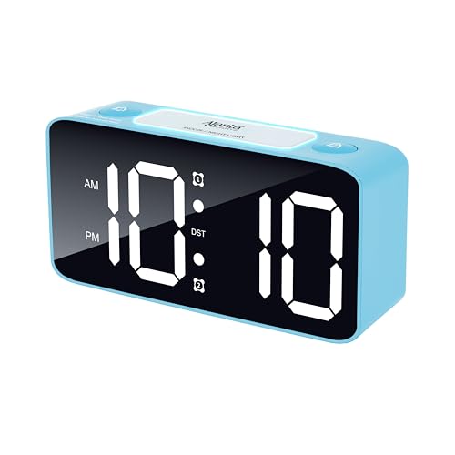 Image of Ajanta Digital Alarm Clock DA-155 Blue | RGB Table Clock with 15 Color Display | Night Light, 4 Dimmer Levels & Dual USB Charger Ports