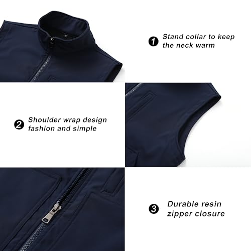 Image of VtuAOL Men's Lightweight Softshell Vest Outdoor Quilted Vest Sleeveless Jacket for Travel Hiking Golf