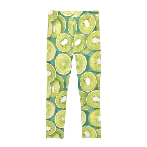 Green Kiwi Lime Oil Painting Girls Legging Casual High Waisted Yoga Pants Sports2