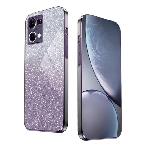 WBWONE Glitter Case for OPPO Reno 7 4G (Reno7 4G) Case, Electroplated Edge, Flexible Protection