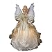 Kurt Adler 14-Inch Fiber Optic Ivory and Gold Animated Angel Treetop