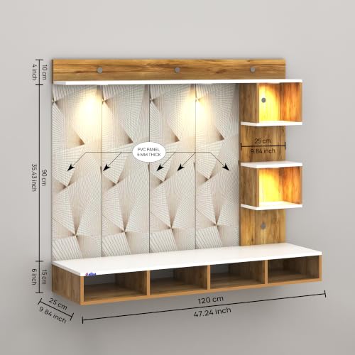 Anikaa Store Anikaa Kirina Engineered Wood Wall-Mount TV Unit White - Image 3