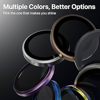 Image of ZARALA Camera Lens Frame Glass Compatible with Motorola Edge 70 Fusion Tempered Glass Aluminum Alloy Frame Individual Camera Lens Protector Cover Black