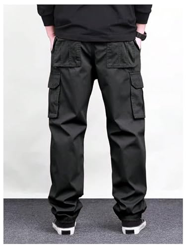 Verdusa Men's Drawstring Waist Straight Leg Cargo Pants with Pockets2