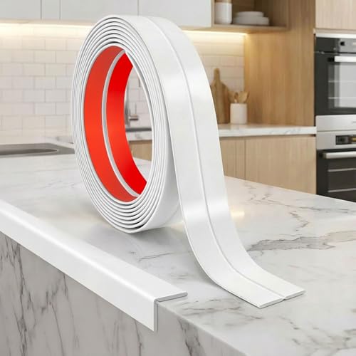 JSIWOTH 3,1M Moldura Angular PVC Flexible Autoadhesiva 90–180°, Protector de Esquinas para Pared Interior y Exterior, Perfil Decorativo para Pared y Techo (Blanco, W:16MM)