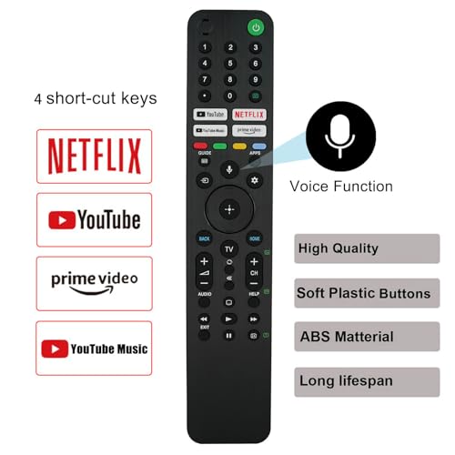 Télécommande vocale RMF-TX520P avec contrôle micro pour Sony Smart TV - 2