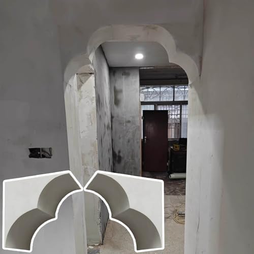 3D Arched Doorway Corner Arch Kit - 2 Pcs Precurved Drywall Half Round Trim Molding for Interior Decoration, Perfect for Hallway, 7.8x7.8x4.7 cm