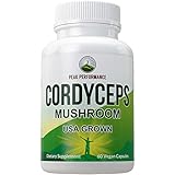 Cordyceps Mushroom Capsules (USA Grown) by Peak Performance. Naturally Harvested Cordycep Mushrooms...