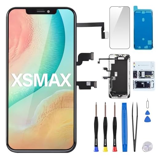 Risidamoy for iPhone Xs Max LCD Screen Replacement 6.5" (Model A1921 A2101 A2102 A2103 A2104) Display Digitizer Full Assembly Ear Speaker Proximity Sensor 3D Touch Screen Complete Repair Tools Kit