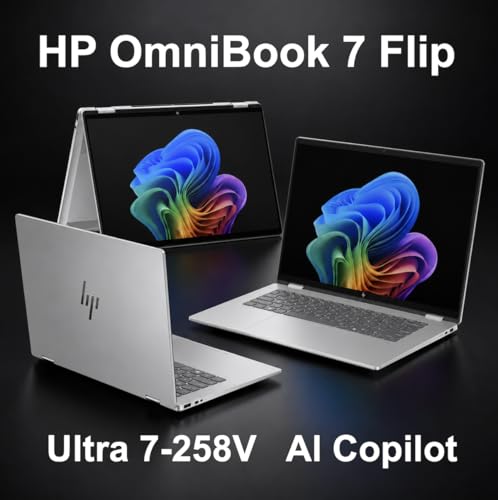 Image of HP OmniBook 7 Flip (Next Gen Envy X360) Copilot+ 2-in-1 Laptop 16 inch 2K Touch | Intel Ultra 7-258V, 32GB LPDDR5X, 1TB SSD, Arc 140V GPU (16GB), Active Pen, Thunderbolt 4, WiFi 7, IR Webcam, Win11Pro