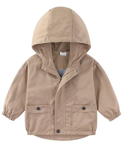 Image of Gajaous Toddlers Windbreaker Baby Boys Hooded Jacket Zipper Lightweight Coat Kids Casual Outerwear