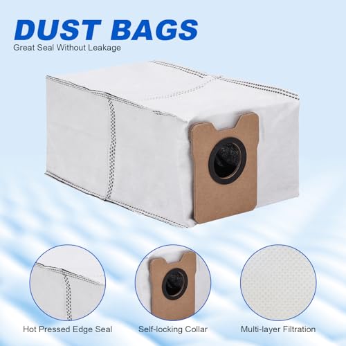 Image of Dust Bags Compatible with Eufy C20 / C10 Omni Robot Vacuum Cleaner Large Capacity Dust Bag Eufy Vacuum Bags Replacement Parts Accessories Kit Effective Filtration Vacuum Dust Bags (12 Pack)