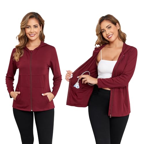 Soanhoo Women Post Mastectomy Shirt with Drain Pockets After Breast