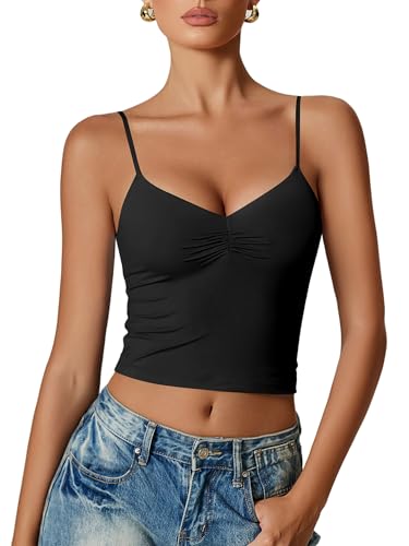 Avidlove Women Sexy V Neck Tank Top Spaghetti Strap Y2K Going Out Basic Cami Shirt