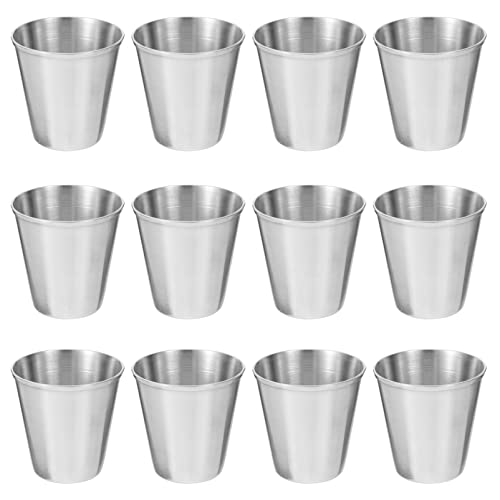 SHINEOFI 12 Bicchierini Da Shot In Acciaio Inox Mini Tazzine Da Caffè Espresso Bicchieri In Metallo Infrangibili Bicchieri Riutilizzabili Per Casa Ristorante Viaggio Campeggio Festa (30