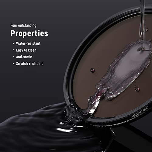 NEEWER 46mm Variable ND Filter ND2-ND32(1-5 Stops) Adjustable Neutral Density Filter/No X Cross/Ultra Slim Aluminum Alloy Frame/Optical Glass/Multi Layer Nano Coated/Water Repellent/Scratch Resistant - image 5