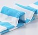 Bestjybt Women Striped Thigh High Socks Over Knee Socks Knee High Costume Stockings Leg Warmers (White+Light Blue)