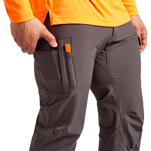 Truewerk Men’s Workwear Pants - T1 Werkpants Relaxed Fit, Lightweight, Moisture Wicking, Cargo Pants With 4-Way Stretch, Deep Grey, 32Wx30L #TOP3