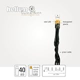 Hellum Łańcuch świetlny LED, ciepła biel, do użytku na zewnątrz lub wewnątrz, zasilany prądem, 40 diod LED, długość oświetlona 3,90 m, oświetlenie choinkowe z kablem w kolorze zielonym <59 lm I 560435