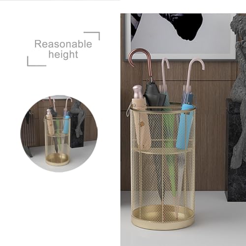 ZJXANMZ Paragüero metálico Comercial de Gran Capacidad, diseño cilíndrico para Entrada, Organizador de Paraguas Moderno para Interiores. - imagen 4