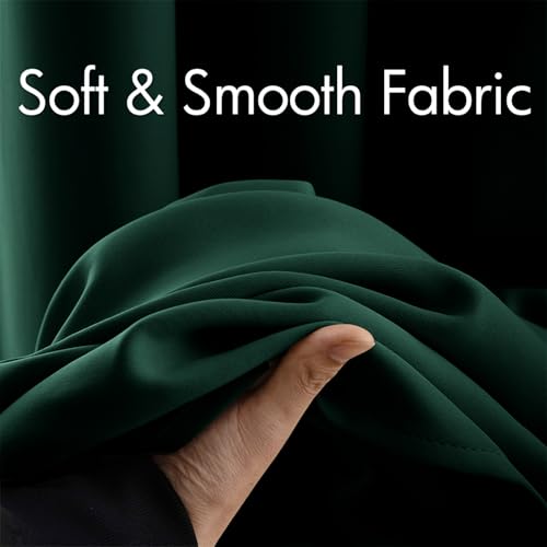 MIULEE Christmas Dark Green Blackout Curtains for Bedroom Living Room Thermal Insulated Room Darkening Grommet Top Solid Light Blocking Drapery Set of 2 Window Panels 52 x 72 Inches Hunter Green