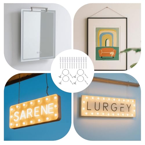 Image of 4pcs Adjustable Hanging Wire Kit, 3.28ft Ceiling Sign Hanger Wire Suspension Cable with Hook for Lights Mirror Painting Photo Billboard Curtain Hanging