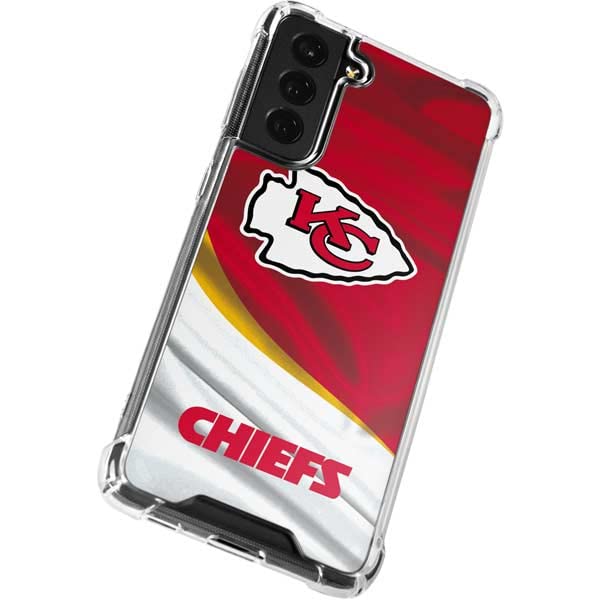 Skinit Clear Phone Case Compatible with Galaxy S22 Plus - Officially Licensed NFL Kansas City Chiefs Design