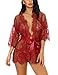 Sykooria Conjunto de Lencería Sexy Bata de Encaje Babydoll Kimono Ropa de...
