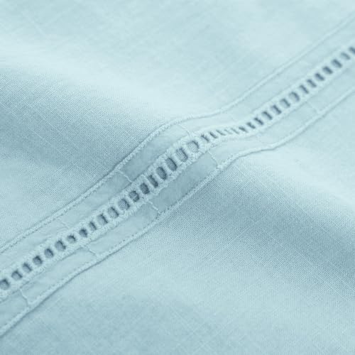 Image of JEKAOYI Mens Casual Linen Cotton Button Down Short Sleeve Shirts Cuban Camp Guayabera Beach Tops