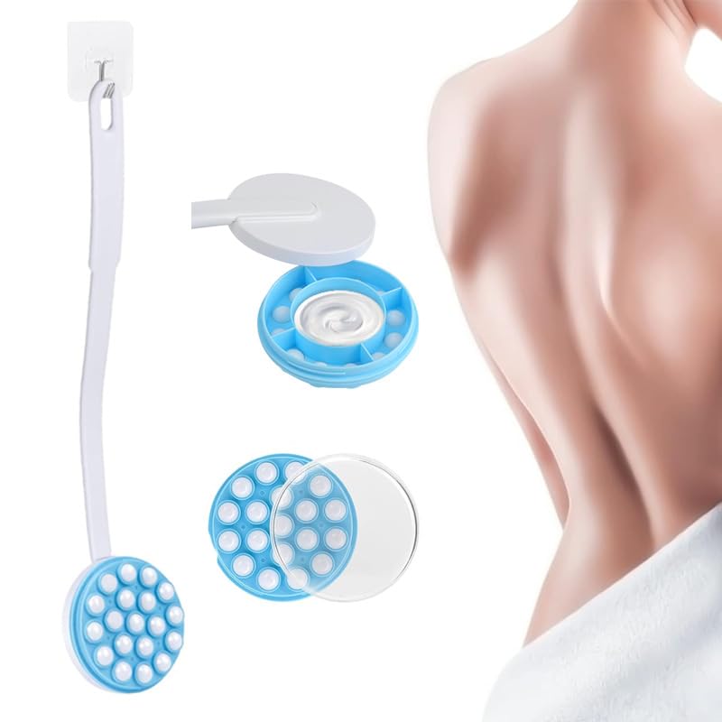 Aide à la crème pour le dos à 19 rouleaux de massage et brosse amovible