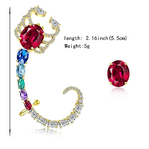 925 Sterling Silver Post Ear Cuff Earrings for Women Butterfly Cartilage Ear Climber Earrings Gold Purple Cubic Zirconia CZ Hypoallergenic Piercing Gifts For Her4