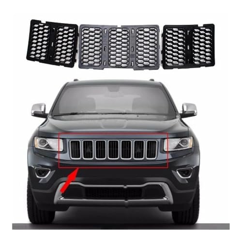 Malla negra Grand Cherokee 2014-2016 protectora y embellecedora de parachoques 3